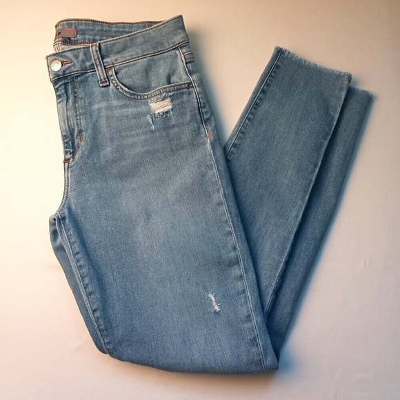 Joe's Jeans Denim Jeans Size 29/8 Mid Rise Skinny Distressed Medium Light Wash - Picture 1 of 11